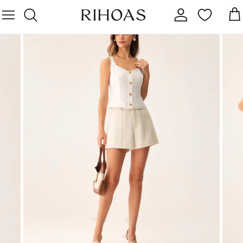 Rihoas White Buttoned Tank Top